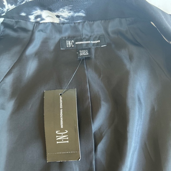 New I N C Black White Polyester Hook Closure Classic Blazer size S - Picture 14 of 16